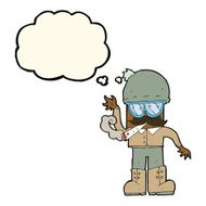 cartoon man smoking pot with thought bubble N7