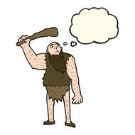cartoon neanderthal with thought bubble N5