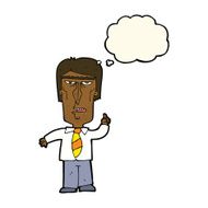 cartoon grumpy boss with thought bubble N6