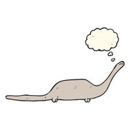 cartoon dinosaur with thought bubble N25