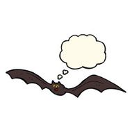 cartoon bat with thought bubble N13