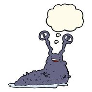 cartoon slug with thought bubble N8
