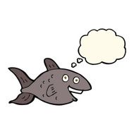 cartoon fish with thought bubble N53