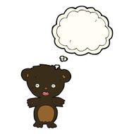 cartoon black bear with thought bubble N46