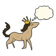 cartoon unicorn with thought bubble N28