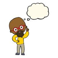 cartoon old man with thought bubble N13