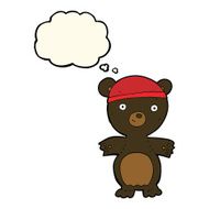 cartoon cute black bear with thought bubble N41