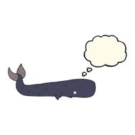 cartoon whale with thought bubble N23