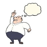 cartoon big fat boss with thought bubble N8