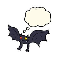 cartoon vampire bat with thought bubble N7