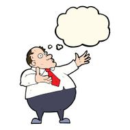 cartoon exasperated middle aged man with thought bubble N8