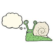 cartoon snail with thought bubble N20
