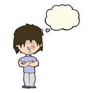 cartoon happy man with thought bubble N322