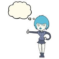 cartoon vampire girl giving thumbs up sign with thought bubble N14