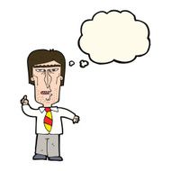cartoon grumpy boss with thought bubble N7