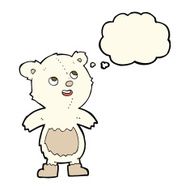 cartoon polar bear with thought bubble N39