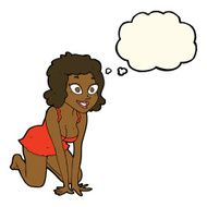 cartoon funny sexy woman with thought bubble N7