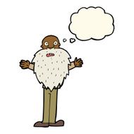 cartoon bearded old man with thought bubble N24
