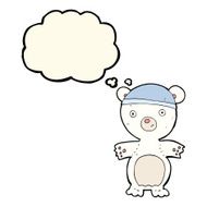 cartoon cute polar bear with thought bubble N48