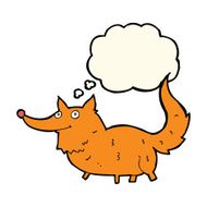 cartoon little dog with thought bubble N13