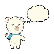 cartoon cute polar bear with thought bubble N50