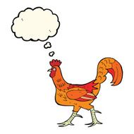 cartoon cockerel with thought bubble N17