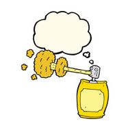 cartoon spray can with thought bubble N11