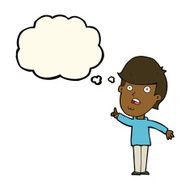 cartoon man asking question with thought bubble N31