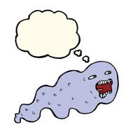 cartoon ghost with thought bubble N15