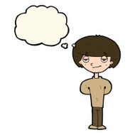 cartoon happy man with thought bubble N326