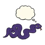 cartoon snake with thought bubble N36