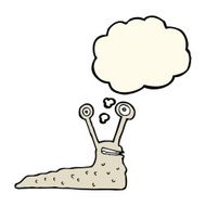 cartoon slug with thought bubble N9