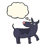 funny cartoon dog with thought bubble N15