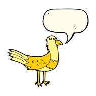 cartoon bird with thought bubble N174