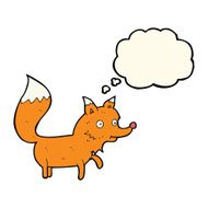 cartoon fox cub with thought bubble N7