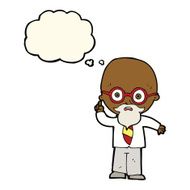 cartoon professor with thought bubble N5