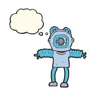 cartoon deep sea diver with thought bubble N22