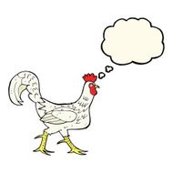 cartoon cockerel with thought bubble N18