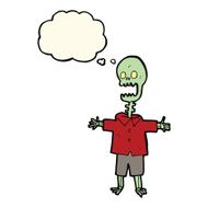 cartoon skeleton with thought bubble N4