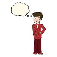 cartoon upperclass man with thought bubble N8