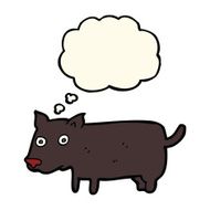 cartoon little dog with thought bubble N15