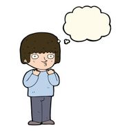cartoon surprised man with thought bubble N82