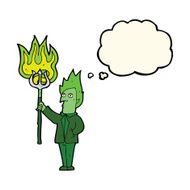 cartoon devil with pitchfork thought bubble N15