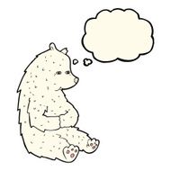 cute cartoon polar bear with thought bubble N43