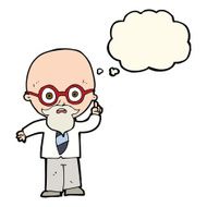cartoon professor with thought bubble N6