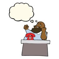 cartoon arrogant boss man with thought bubble N7