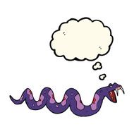 cartoon poisonous snake with thought bubble N3