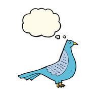 cartoon bird with thought bubble N175
