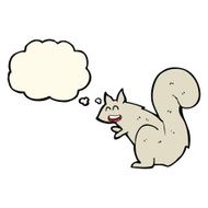 cartoon squirrel with thought bubble N8