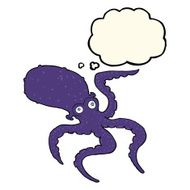 cartoon octopus with thought bubble N20